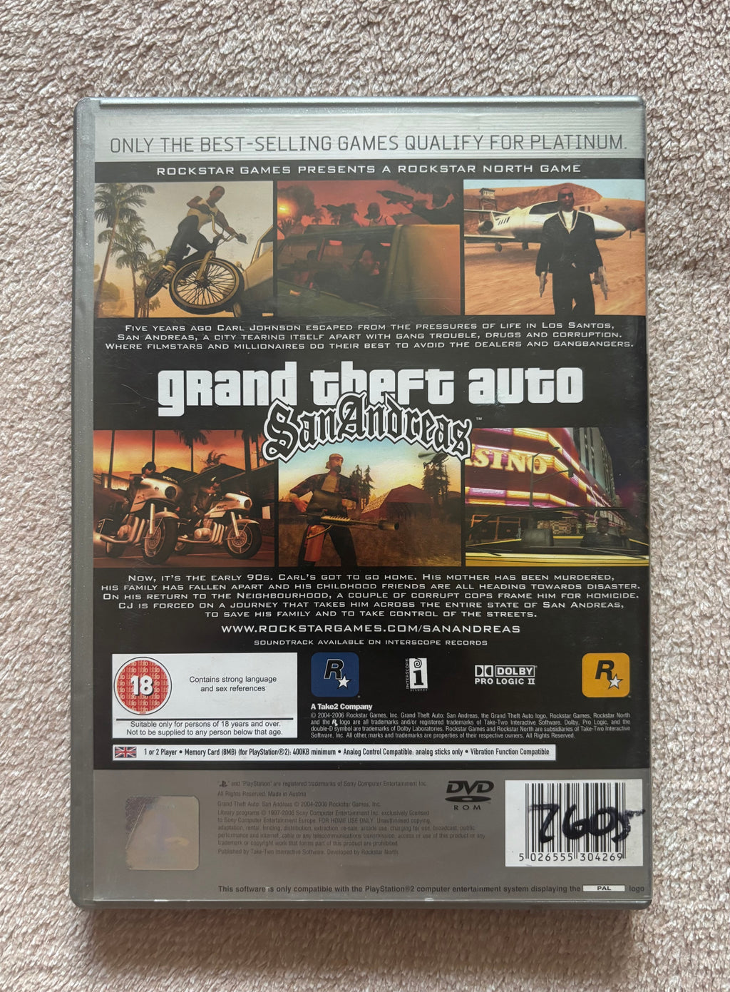 Grand Theft Auto San Andreas PS2 (használt)