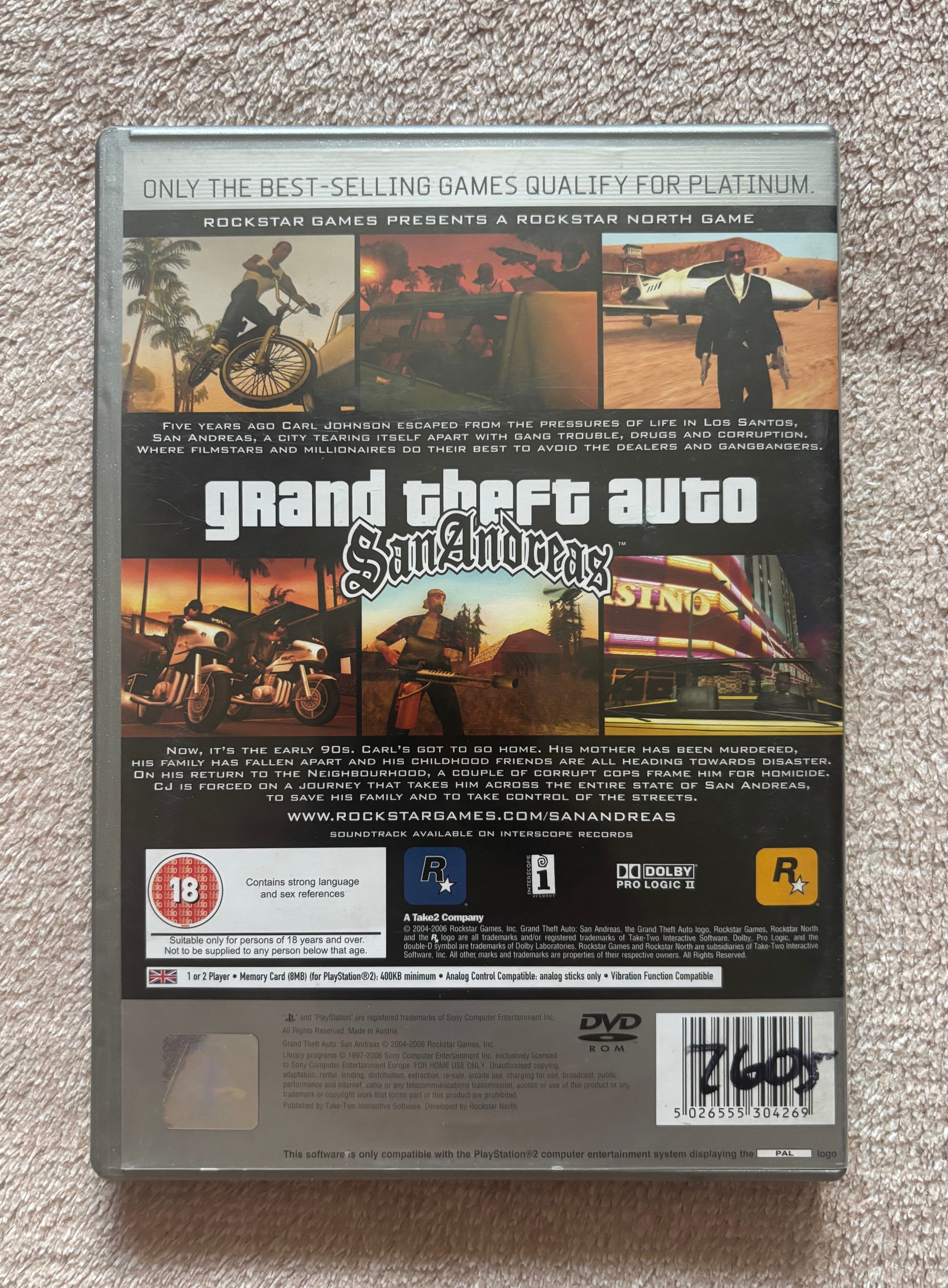 Grand Theft Auto San Andreas PS2 (használt)