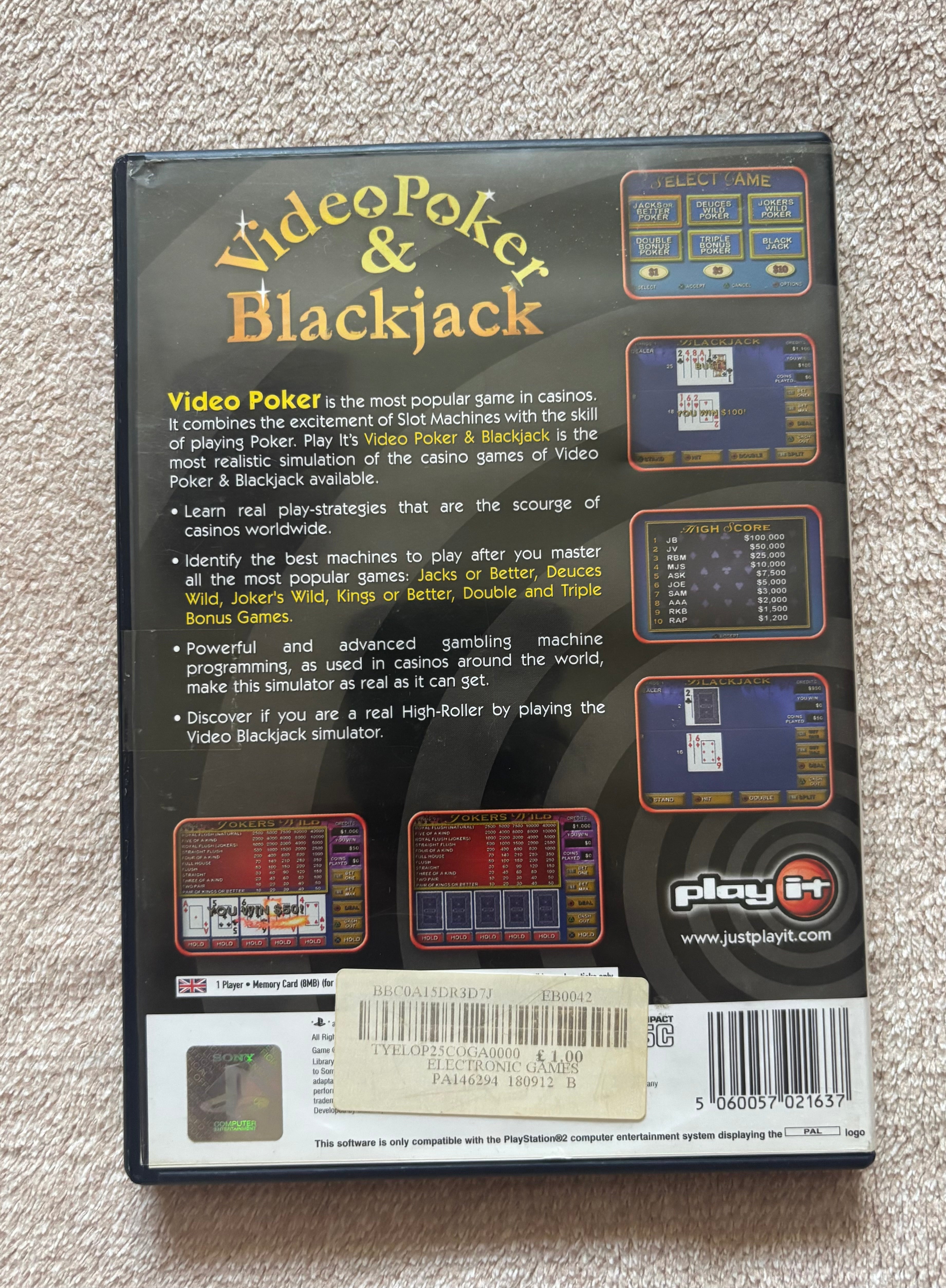 VideoPoker & Blackjack PS2 (használt)